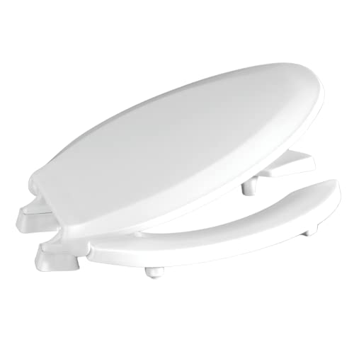 Centoco 2 inch Raised Toilet Seat for Seniors Round Open Front with Cover Plastic Made in the USA HL460STS001 White